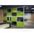 1080 system double side grid shape room divider customized aluminum frame glass office full high partition wall